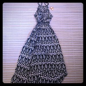 Island beach dress and Asian style earrings